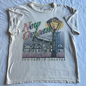 Abercrombie & Fitch White New Orleans Mardi Gras Graphic Tee - Men's X-Large